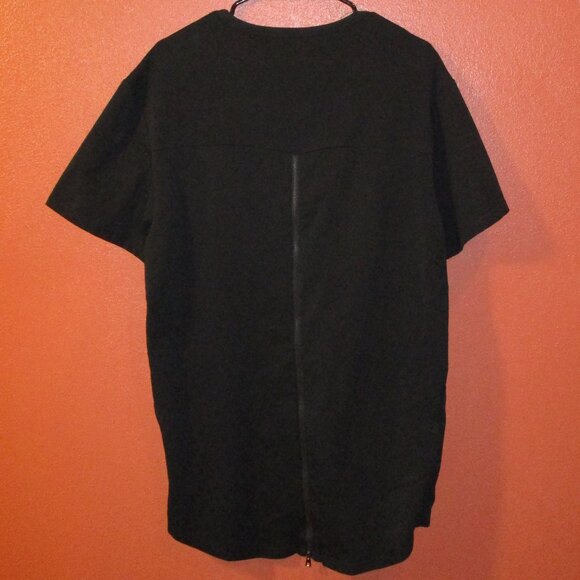 Hudson Jeans Men X Large Black Zipper Back Business Party Short Sleeve Shirt - Picture 4 of 7